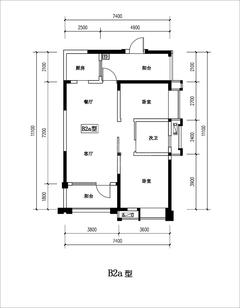 南湖国际中心2室2厅1卫93.93平户型