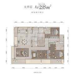凤起朝鸣小区1期4室2厅4卫239.74平户型