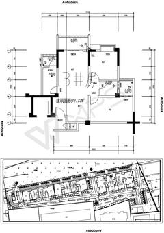水城学府1期2室2厅1卫79.33平户型