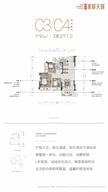 天慧美域天城1期3室2厅1卫91.00平户型
