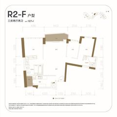 天府汇中心2期3室2厅2卫127.00平户型