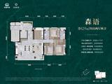 中铁拾贰宸小区1期 4室2厅2卫 129.34平米