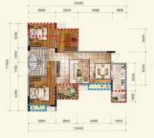 宇航三洲盛景3室2厅2卫96.37平户型
