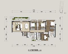 蓝润置汇广场1期4室2厅2卫135.00平户型