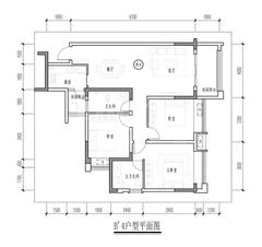 王府花园三期3室2厅2卫117.90平户型