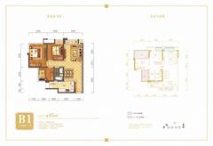 首创娇子1号3室2厅1卫85.00平户型