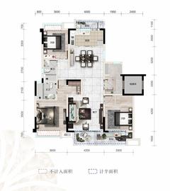 光明·蓉府1期3室2厅2卫120.35平户型