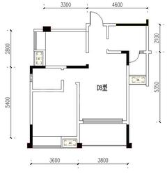 同聚和润国际2期3室2厅1卫75.05平户型