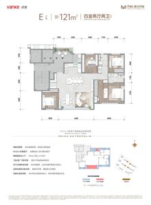 都会甲第小区1期4室2厅2卫121.00平户型