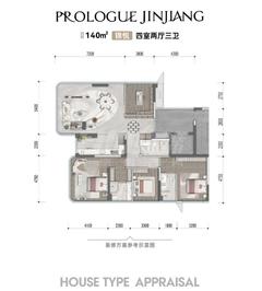 锦上江府1期4室2厅3卫140.00平户型