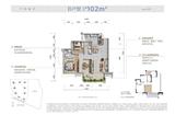 湖璟壹号1期 2室2厅2卫 102.00平米