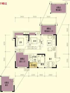 祥荣城市绿洲3室2厅1卫87.50平户型