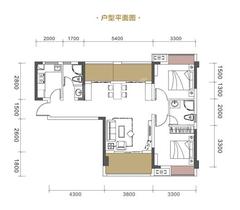 中筑西府兰庭3室2厅2卫89.00平户型
