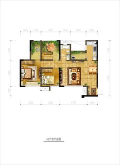 金堂金融中心3室2厅2卫92.05平户型