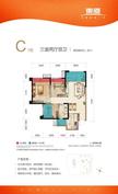 东原西岸3室2厅1卫86.00平户型