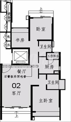 i-都会S3室2厅2卫89.90平户型