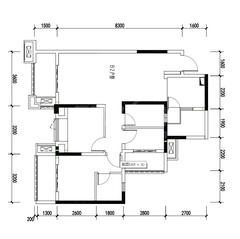 锦云华庭3期3室2厅2卫93.58平户型