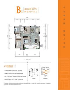 经典唐安府1期4室2厅2卫119.00平户型