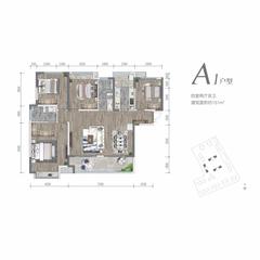 万新峰荟1期4室2厅2卫151.00平户型