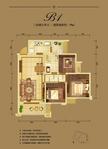 北湖国际城3室2厅1卫79.00平户型