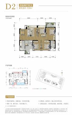 朗诗未来家1期4室2厅2卫96.79平户型