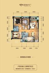 建发翡翠鹭洲 3室2厅2卫 90.00平米