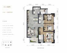 保利云洲花园3室2厅2卫119.19平户型