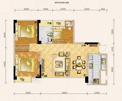 正成东区1号3室2厅1卫79.59平户型