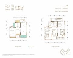 天樾云宸1期2室2厅2卫107.95平户型