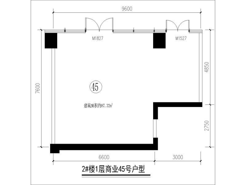 2#楼1层商业45号户型