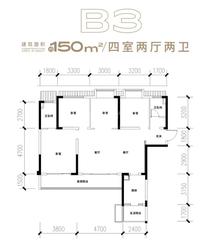 龙泉驿深业泰富广场2期4室2厅2卫148.90平户型