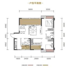 中筑西府兰庭3室2厅2卫89.00平户型