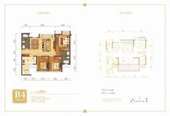 首创娇子1号3室2厅2卫96.00平户型