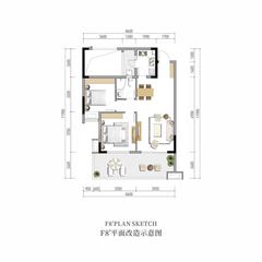 梦享春山可望二期·山舍别院/花落十二院2室1厅1卫78.00平户型