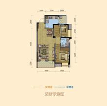 东湖郡2室2厅1卫67.28平户型