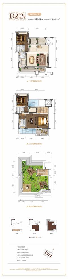 蔚蓝卡地亚·云墅3室2厅4卫179.81平户型
