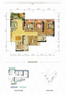 中房优山plus1期4室2厅2卫123.00平户型