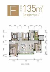 中梁御景台邸1期 4室2厅2卫 135.00平米