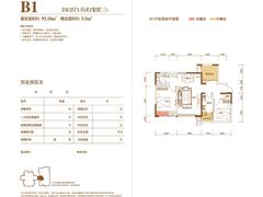 鑫城府3室1厅1卫93.15平户型