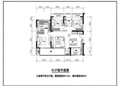 鑫悦尚都3室2厅2卫89.00平户型