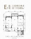 成都融创文旅城1期3室2厅2卫113.00平户型
