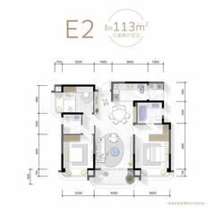 润扬观澜鹭岛名邸3室2厅2卫113.81平户型