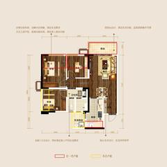 万科金域缇香2期3室2厅1卫79.00平户型