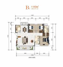 派城西樾小区1期3室2厅2卫111.98平户型