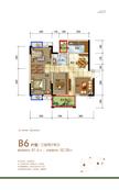 西城锦绣3室2厅1卫81.40平户型