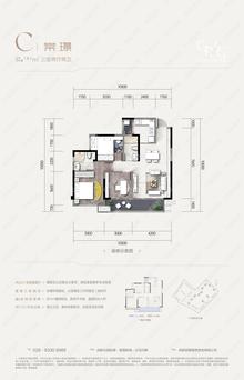 丽雅锦棠府1期3室2厅2卫99.82平户型