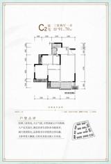 成都融创文旅城1期 3室2厅1卫 91.70平米