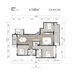 新悦府璞园、新悦府珺园3室2厅2卫140.00平户型