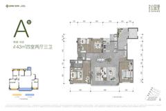 香城壹品府1期（泥巴沱公园里）4室2厅3卫143.77平户型