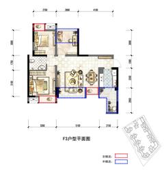 鼎犀名城3室2厅1卫76.36平户型
